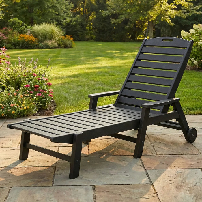 POLYWOOD Nautical chaise lounge for year-round outdoor use