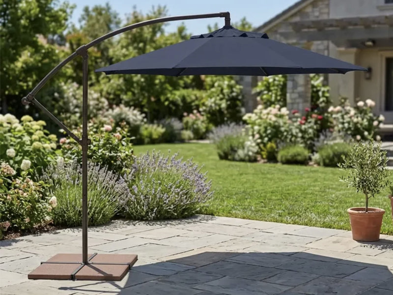 9' cantilever patio umbrella Deconk X 12' with LED Lights Outdoor Umbrellas Simple tilt operation and hand 9' Cantilever | Patio Umbrellas