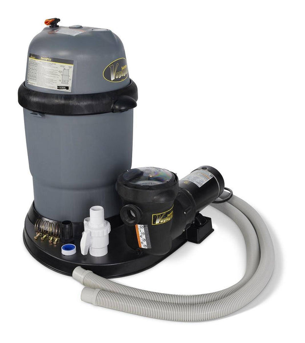 110 Swimpro 2HP 2Speed Element System W/ Twist Lock Motor, Tank, Base, Cartridge, Fittings, & Hoses - The Great Escape