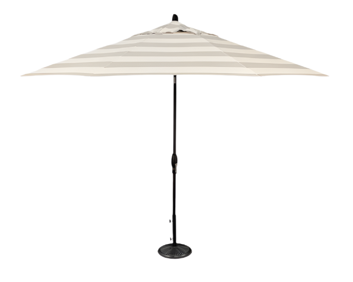 11' Designer Umbrella - New Block Smoke Stripe - The Great Escape