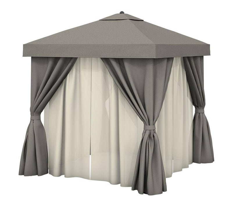 12' X 12' Square Commercial Cabaña W/ Vent & Privacy Curtains - The Great Escape