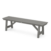 60" Slate Grey Farmhouse Backless Dining Bench - The Great Escape