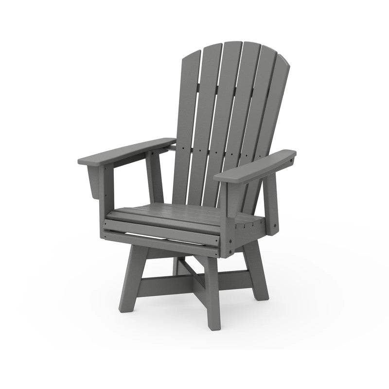 Nautical Curveback Grey Adirondack Swivel Dining Chair - The Great Escape