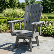 Nautical Curveback Grey Adirondack Swivel Dining Chair - The Great Escape