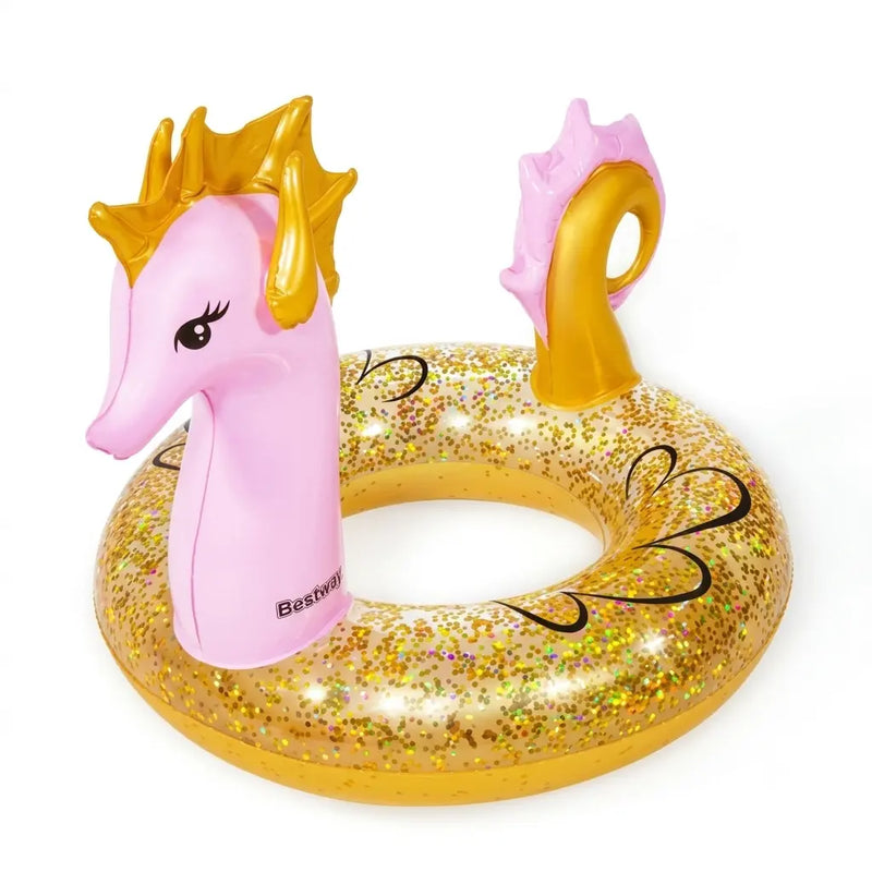 Glitter Seahorse Inflatable Ring - The Great Escape