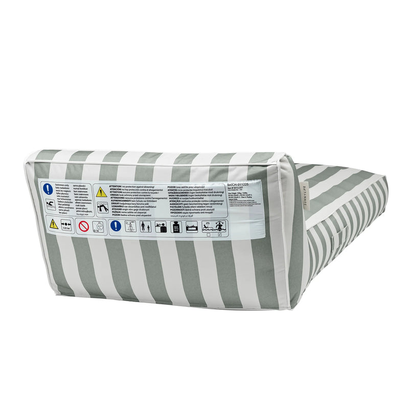 Luxe Lie-On Lounger Seagrass Stripe - The Great Escape