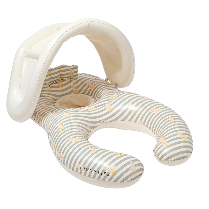 Float Together Baby Seat Duck Sage Stripe - The Great Escape