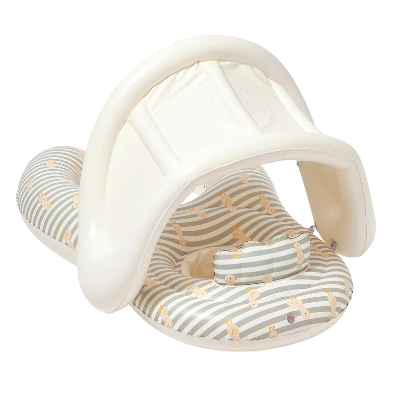 Float Together Baby Seat Duck Sage Stripe - The Great Escape