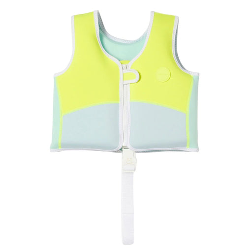 Kids Swim Vest - Salty The Shark Neon Yellow (Size 2-3) - The Great Escape