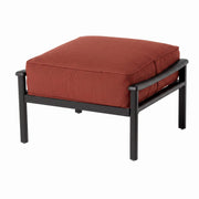 Stratford Black Cushioned Ottoman Canvas Henna - The Great Escape