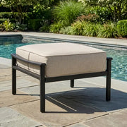 Stratford Black Cushioned Ottoman - Spectrum Sand "RAIN" - The Great Escape