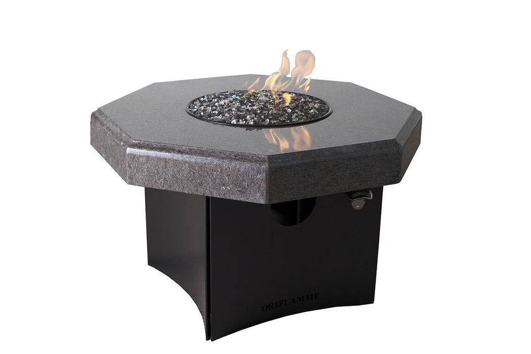 32" Café Granite Mini Octagon Fire Table W/ Lid - The Great Escape