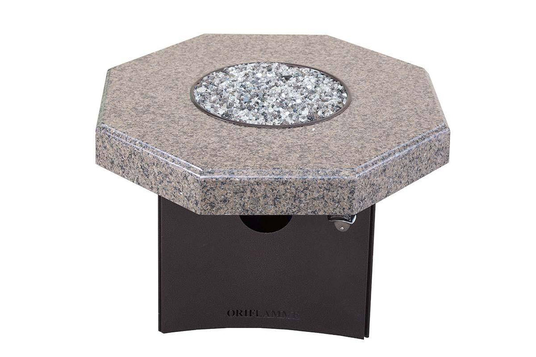 32" Tropical Brown Granite Mini Octagon Fire Table W/ Lid - The Great Escape