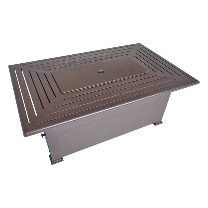 36" X 58" Farnham Brown Fire Table W/ Lid - The Great Escape