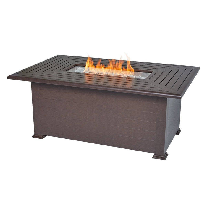 36" X 58" Farnham Brown Fire Table W/ Lid - The Great Escape