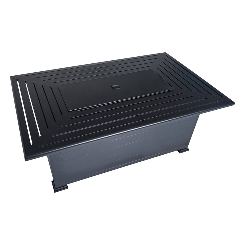 36" X 58" Farnham Ebony Fire Table W/ Lid - The Great Escape