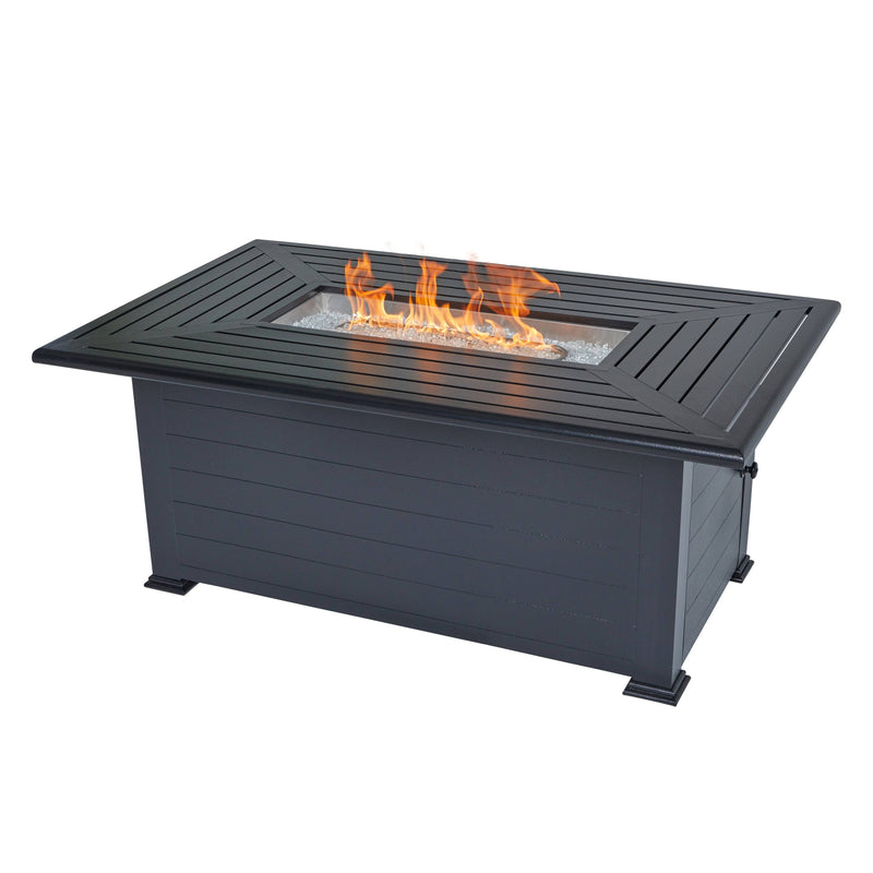 36" X 58" Farnham Ebony Fire Table W/ Lid - The Great Escape