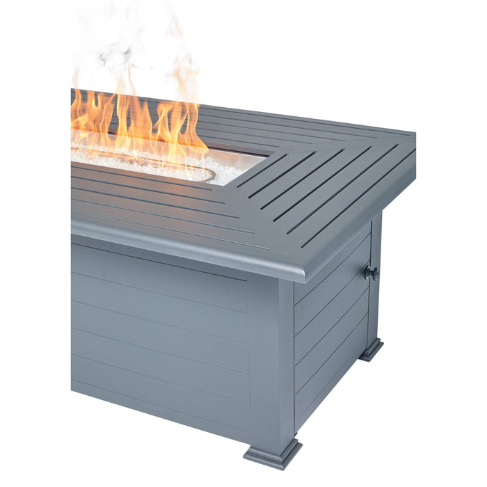 36" X 58" Farnham Graphite Fire Table W/ Lid - The Great Escape