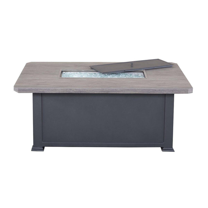 36" X 58" Graphite Erie Etch Fire Table W/ Lid - The Great Escape