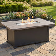 36" X 58" Graphite Erie Etch Fire Table W/ Lid - The Great Escape