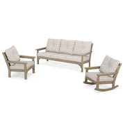 Vineyard Vintage Sahara 3 Piece Sofa Deep Seating Set - The Great Escape