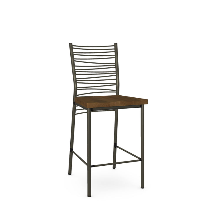 Crescent Counter Stool - Wood Seat