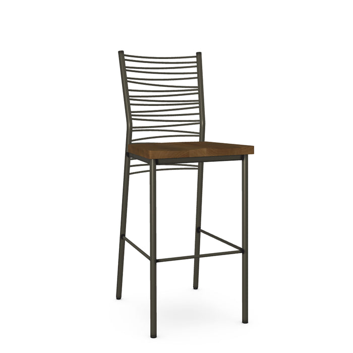 Crescent Barstool - Wood Seat