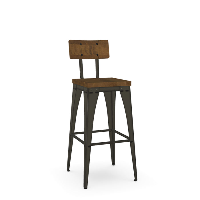 Upright Barstool - Wood Seat / Wood Back