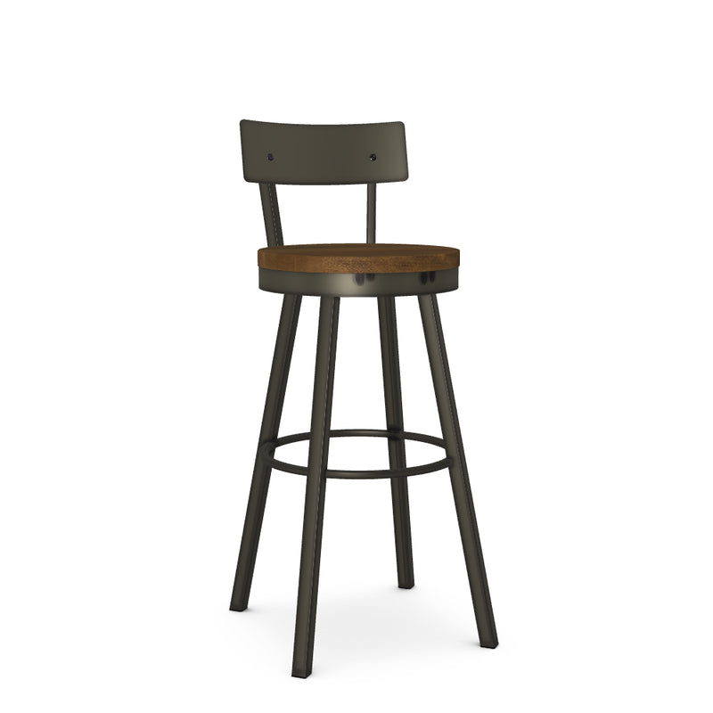 Lauren Spectator Stool - Wood Seat/Metal Back - The Great Escape