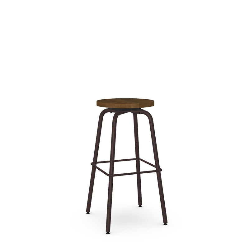 Button Backless Barstool - Wood Seat - The Great Escape