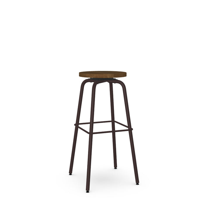 Button Backless Spectator Stool - Wood Seat