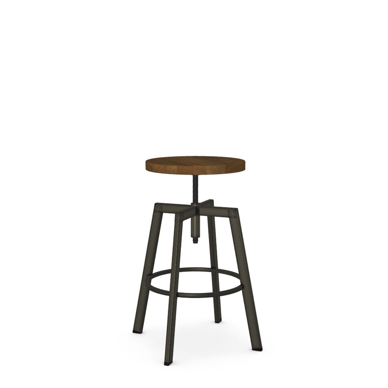 Architect Adjustable Backless Stool - Wood Seat - The Great Escape