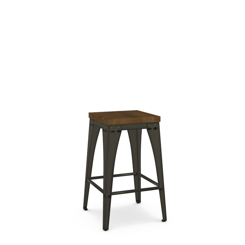 Upright Backless Counter Stool - Wood Seat - The Great Escape