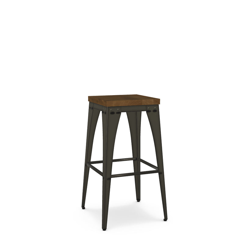 Upright Backless Barstool - Wood Seat - The Great Escape