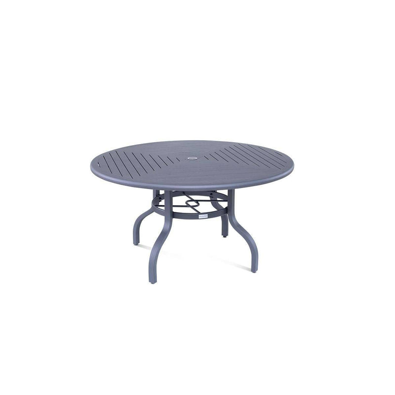 54" Round Graphite Farnham Slat Table - The Great Escape