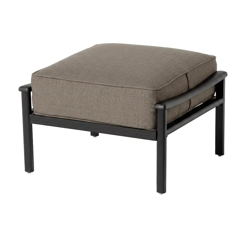 Stratford Black Cushioned Ottoman Cast Shale "RAIN" - The Great Escape