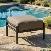 Stratford Black Cushioned Ottoman Cast Shale "RAIN" - The Great Escape