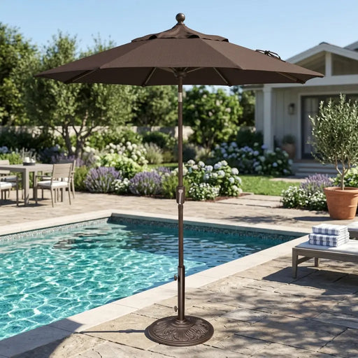 garden treasures market 7.5-ft patio umbrella Simple Deluxe 7.5ft Outdoor Table Yard Umbrella with Push Button Tilt/Crank, 6 Sturdy Ribs for Garden, Deck, Backyard, Pool, Blue : Patio, Lawn & ensuring a comfortable and shaded environment for any outdoor setting Treasure Garden 7.5ft Patio Umbrella