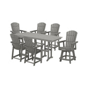 Picture of the Nautical Curveback 7 Piece Counter Height Dining Group in Slate Grey