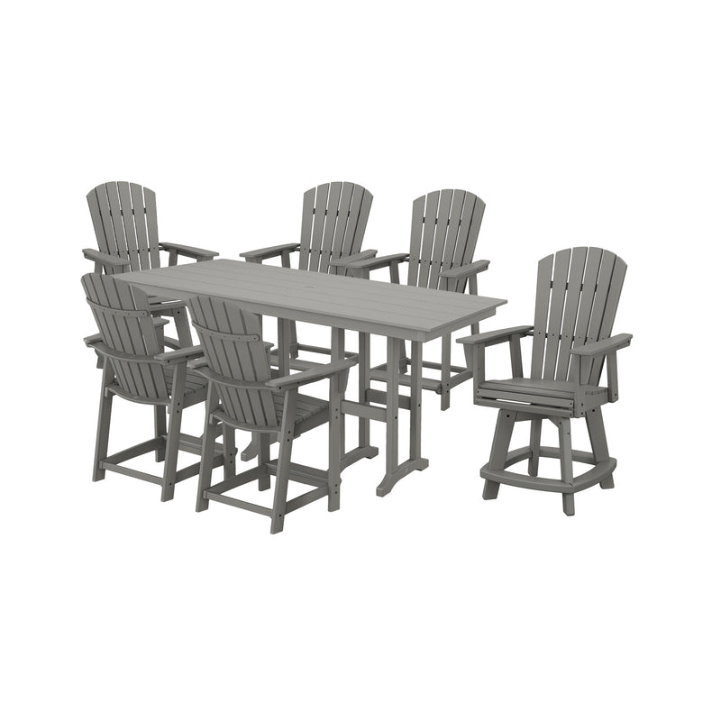 Picture of the Nautical Curveback 7 Piece Counter Height Dining Group in Slate Grey