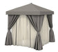 8' X 8' Square Commercial Cabaña W/ Privacy Curtain - The Great Escape