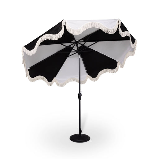 9' Classic Umbrella - Black/White Stripe - The Great Escape