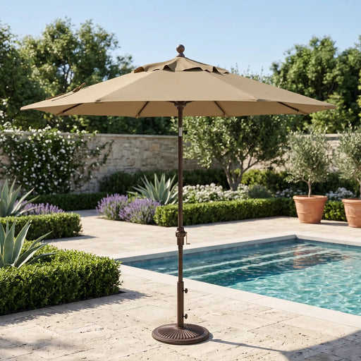 classic patio umbrellas Business & Pleasure Co. The Umbrella The double 9' Classic Umbrella - Champagne