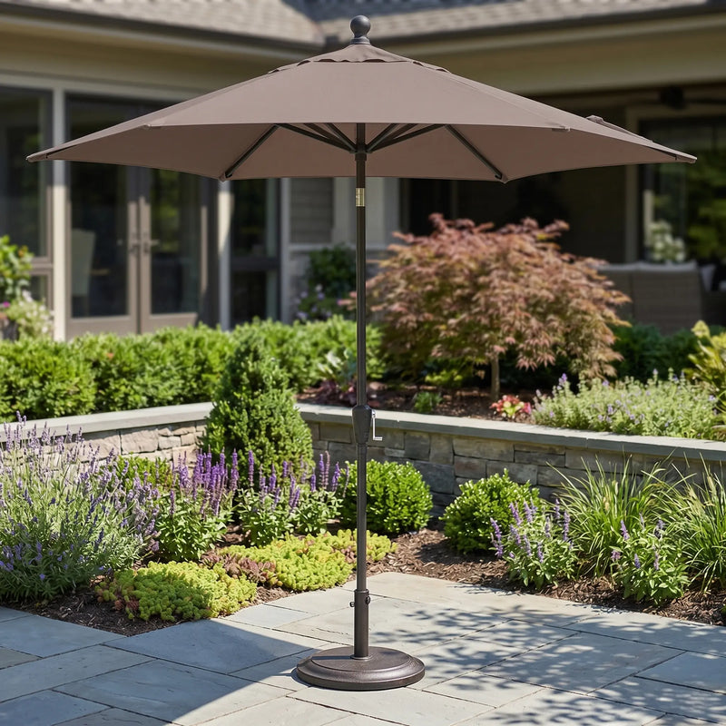 9' Push Button Tilt Umbrella - Taupe - The Great Escape