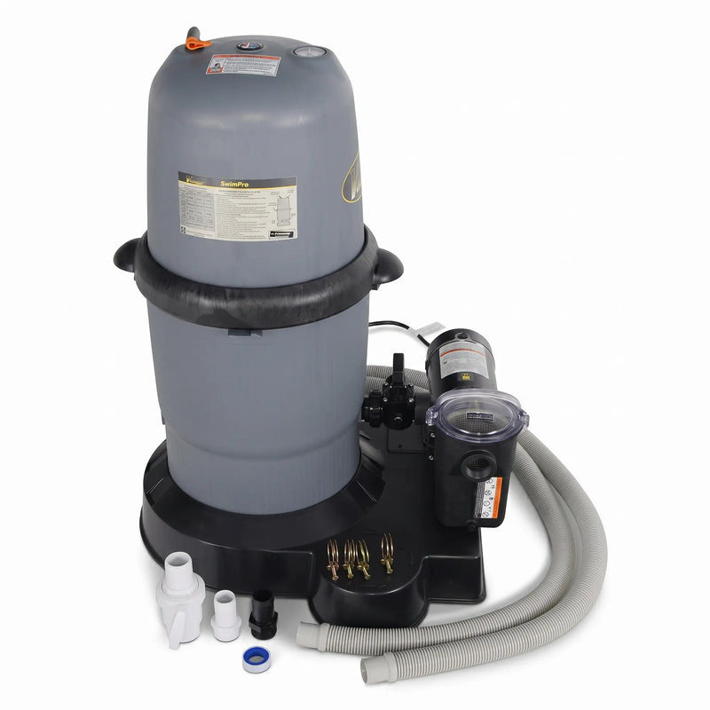 150 Swimpro 2HP Element System W/ Twist Lock Motor, Tank, Base, Cartridge, Fittings, & Hoses - The Great Escape