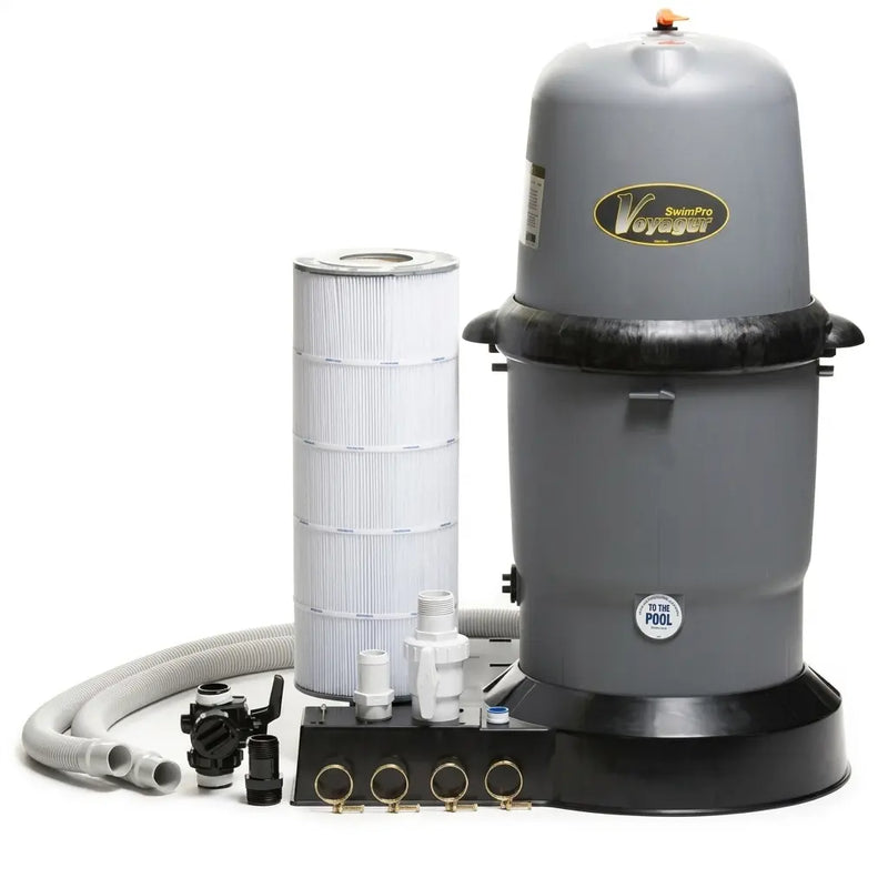 150 Swimpro Element Filter W/ Tank, Base, Cartridge, Fittings, & Hoses - The Great Escape