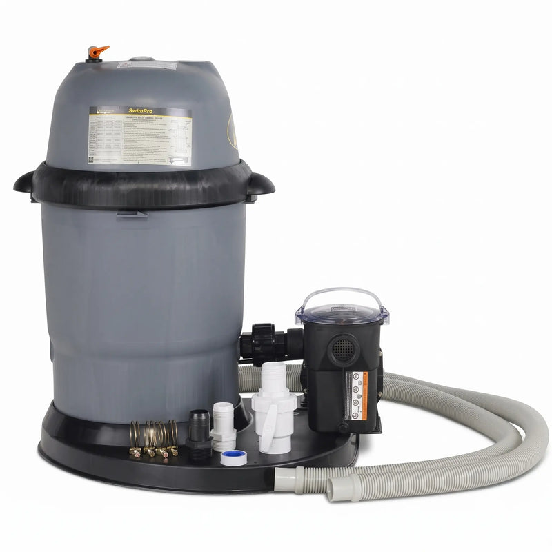 110 Swimpro 2HP Element System W/ Twist Lock Motor, Tank, Base, Cartridge, Fittings, & Hoses - The Great Escape