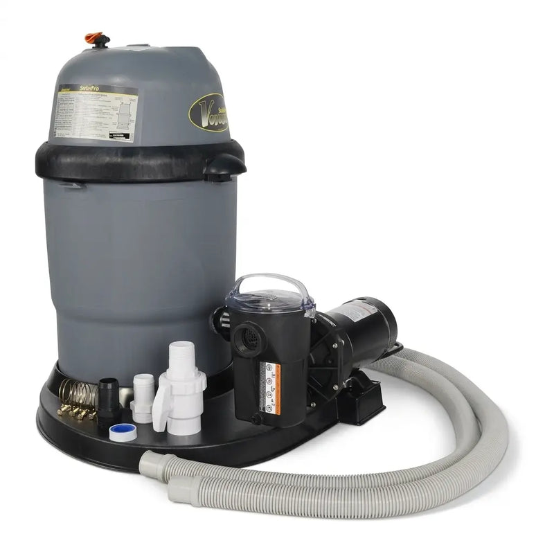 110 Swimpro 2HP Element System W/ Twist Lock Motor, Tank, Base, Cartridge, Fittings, & Hoses - The Great Escape