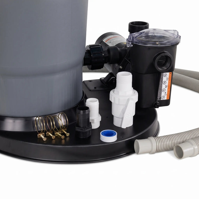 110 Swimpro 2HP 2 Speed Element System W/ Twist Lock Motor, Tank, Base, Cartridge, Fittings, & Hoses - The Great Escape