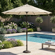 9' Designer Umbrella - New Block Smoke Stripe - The Great Escape